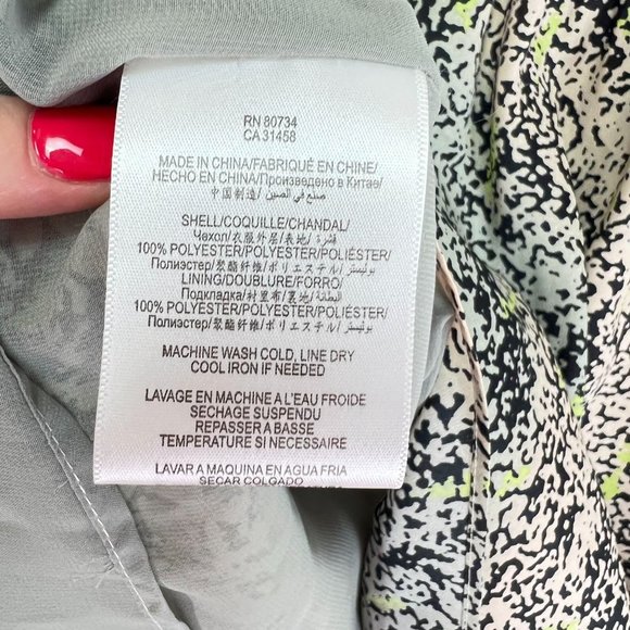 BCBGeneration Women Green/Cream Hi- Low Midi Dress Scoop Neck Spaghetti Strap SZ - Picture 4 of 5